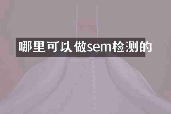 哪里可以做sem檢測的