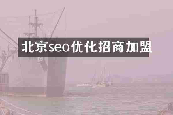 北京seo優(yōu)化招商加盟